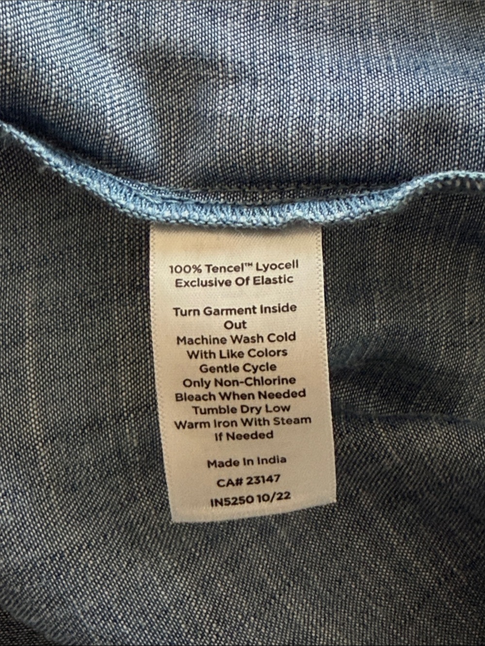 Talbots Chambray Tencel Shift Dress Blue Ruffle Sleeve Size L NWT - Picture 12 of 14